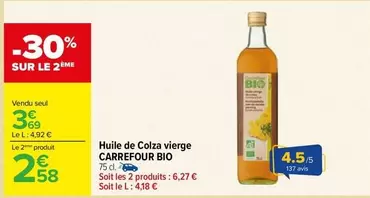 Carrefour - Huile De Colza Vierge