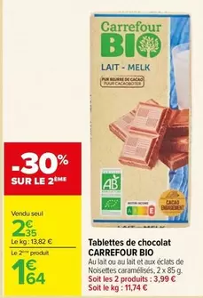 carrefour - tablettes de chocolat bio