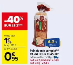 Carrefour - Pain De Mie Complet Classic