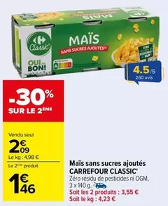 Carrefour - Classic Maïs Sans Sucres Ajoutés