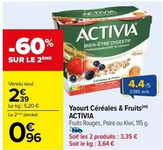 activia - yaourt céréales & fruits