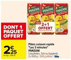 panzani - pâtes cuisson rapide "les 3 minutes"