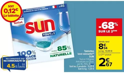 Tefal - Sun - Tablettes Lave-vaisselle