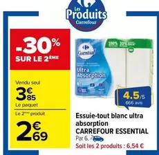 Carrefour - Essuie-tout Blanc Ultra Absorption