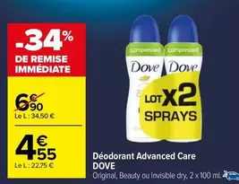 dove - carre  - déodorant advanced care