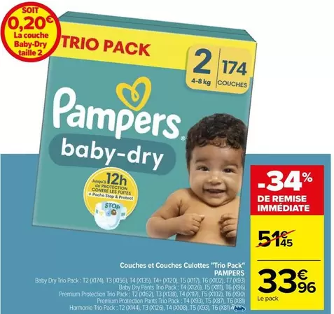 Pampers - Couches Et Couches Culottes "tro Pack"