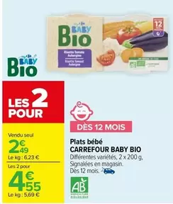 carrefour - plats bébé baby bio