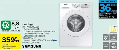 total - samsung - lave linge