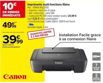 Imprimante Multi-fonctions Filaire Canon Grace Ppmana - Performante et Pratique