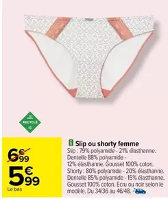 slip ou shorty femme