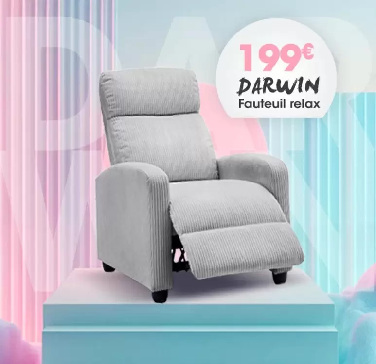 Darwin Fauteuil Relax offre à 199€ sur Basika