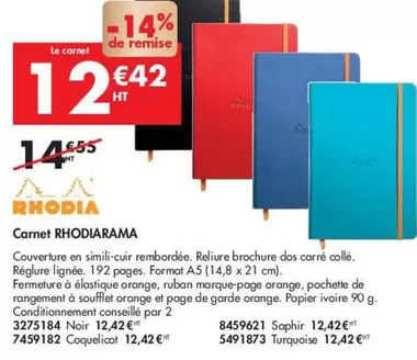 Rhodia - Carnet Rhodiarama offre à 12,42€ sur Plein ciel