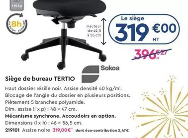 Sokoa - Siège De Bureau Tertio offre à 319€ sur Calipage