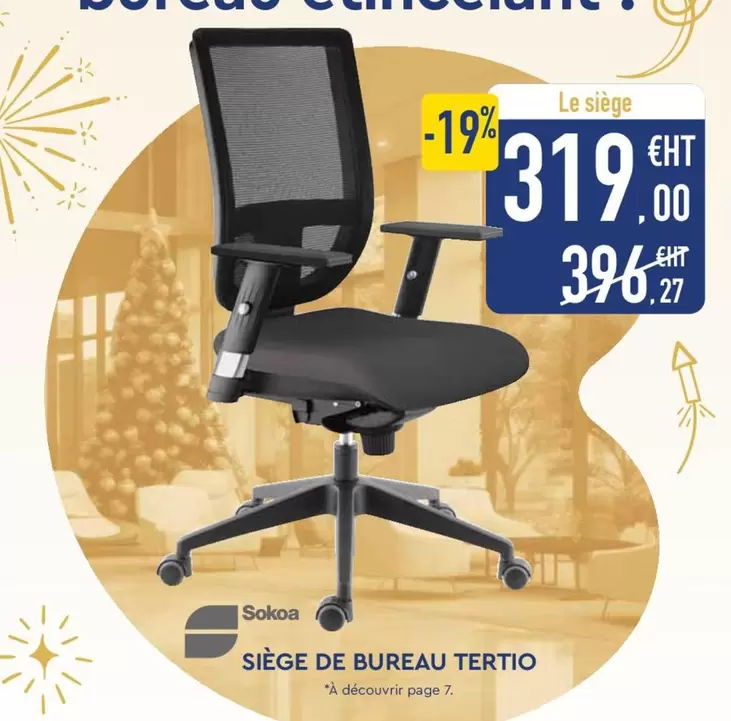 Sokoa - Siège De Bureau Tertio offre à 319€ sur Calipage