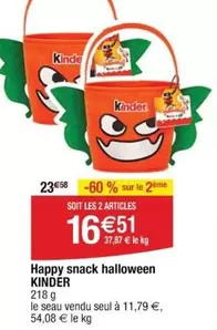 Kinder - Happy Snack Halloween offre à 11,79€ sur Cora