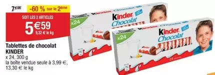 Kinder - Tablettes De Chocolat offre à 5,59€ sur Cora