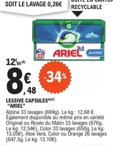 Ariel - Lessive Capsules offre à 8,48€ sur E.Leclerc