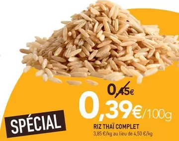 Riz Thaï Complet offre à 0,39€ sur NaturéO