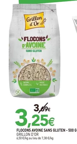 Grillon D'Or - Flocons Avoine Sans Gluten offre à 3,25€ sur NaturéO