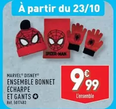 Marvel - Ensemble Bonnet Écharpe Et Gants offre à 9,99€ sur Aldi