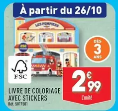 Livre De Coloriage Avec Stickers offre à 2,99€ sur Aldi