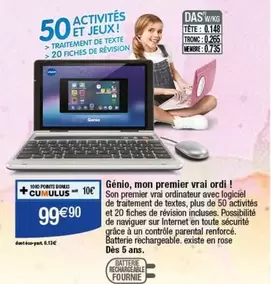 Vtech - Génio, Mon Premier Vrai Ordi offre à 99,9€ sur Migros France