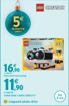 LEGO - L'appareil Photo Rétro offre à 16,9€ sur Intermarché Hyper