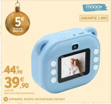 Mooov - Appareil Photo Instantane Enfant offre à 39,9€ sur Intermarché Hyper