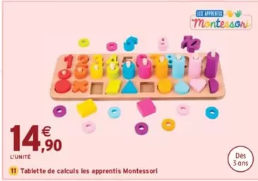 Tablette De Calculs Les Apprentis Montessori offre à 14,9€ sur Intermarché Hyper