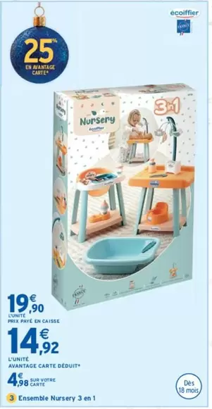 Écoiffier - Enveloppe Nursery 3 En 1 offre à 19,9€ sur Intermarché Hyper