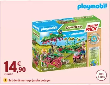 Playmobil - Set De Démarrage Jardin Potager offre à 14,9€ sur Intermarché Hyper