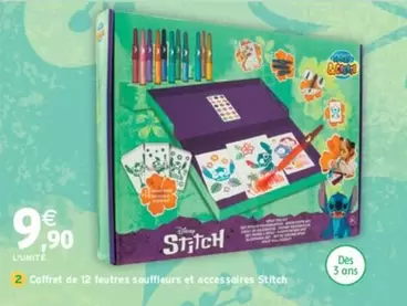 Disney - Coffret De 12 Feutres Souffleurs Et Accessoires Stitch offre à 9,9€ sur Intermarché Hyper