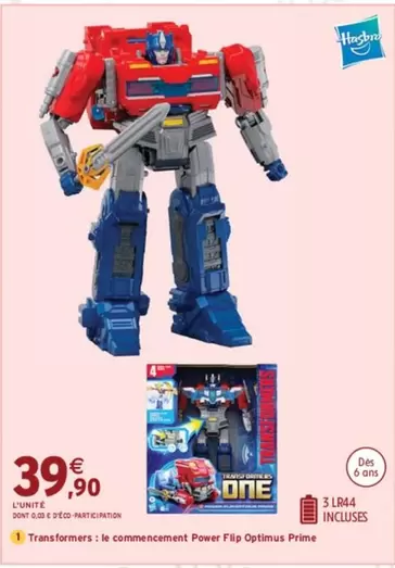 Hasbro - Transformers: Le Connectiement Power Flip Optimus Prime offre à 39,9€ sur Intermarché Hyper