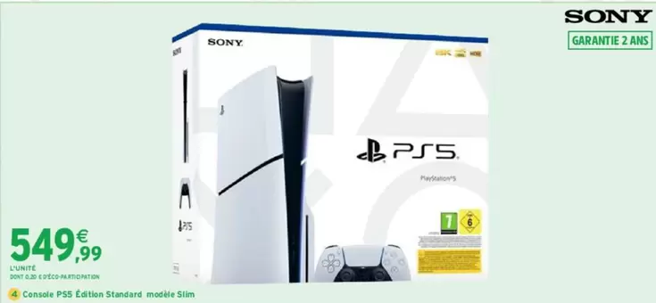 Sony - Ps5 Estufa De Modie Slim offre à 549,99€ sur Intermarché Hyper