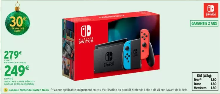 Nintendo - Console  Switch Ness offre à 249€ sur Intermarché Hyper