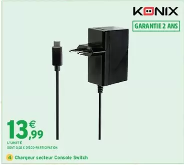 Monix - Chargeur Secteur Console Switch offre à 13,99€ sur Intermarché Hyper