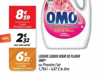 Omo - Lessive Liquide Rosir De Plaisir offre à 8,59€ sur Netto