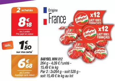 Babybel - Mini X12 offre à 6,68€ sur Netto