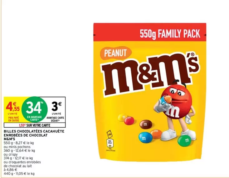 M&M's - Billes Chocolates offre à 3€ sur Intermarché Express