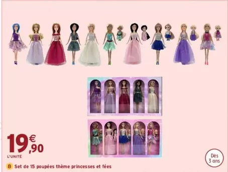 Set De 15 Poupées Thème Princesses Et Fées offre à 19,9€ sur Intermarché Express