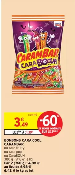 Carambar - Bonbons Cara Cool offre à 3,49€ sur Intermarché Contact