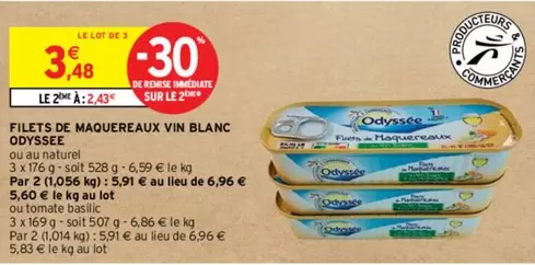 Odyssée - Filets De Maquereaux Vin Blanc offre à 3,48€ sur Intermarché Contact