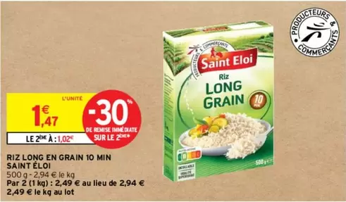 Saint Eloi - Riz Long En Grain 10 Min offre à 1,47€ sur Intermarché Contact