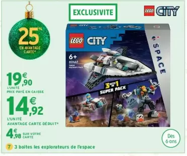 LEGO - 3 Boites Les Explorateurs De L'espace offre à 19,9€ sur Intermarché Contact