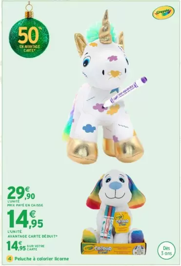 Crayola - Peluche A Colorier Le Cre offre à 29,9€ sur Intermarché