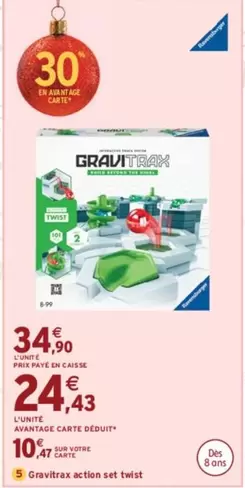 Ravensburger - Gravitrax Action Set Twist offre à 34,9€ sur Intermarché