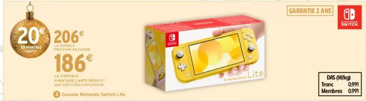 Nintendo - Console  Switch Lite offre à 186€ sur Intermarché