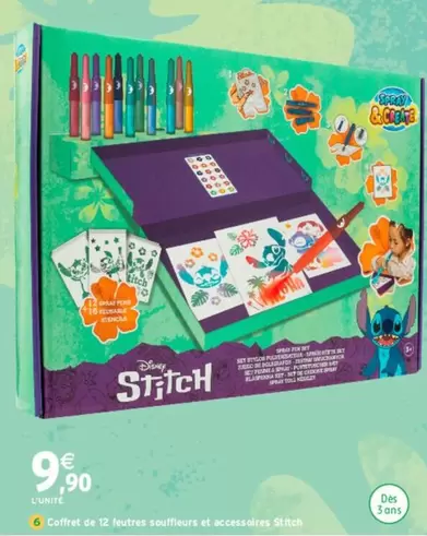 Disney - 6 Coffret De 12 Feutres Souffleurs Et Accessoires Stich offre à 9,9€ sur Intermarché