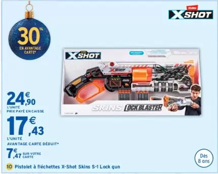 X-shot - Pistolet A Fléchettes  Skins S-1 Lock Gun offre à 24,9€ sur Intermarché