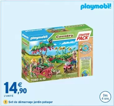 Playmobil - Set De Démarrage Jardin Potager offre à 14,9€ sur Intermarché